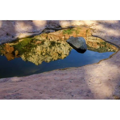 Arizona, Sedona Autumn reflection in water
